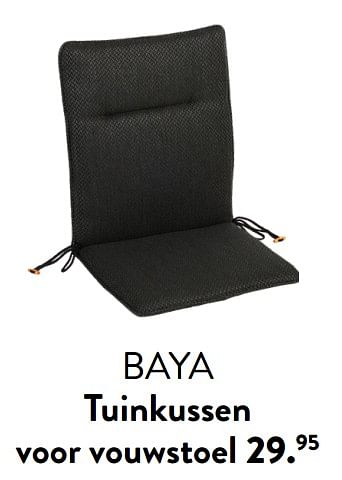 Promotions Baya tuinkussen voor vouwstoel - Produit maison - Casa - Valide de 29/02/2024 à 25/09/2024 chez Casa