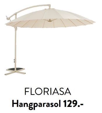 Promoties Floriasa hangparasol - Huismerk - Casa - Geldig van 29/02/2024 tot 25/09/2024 bij Casa