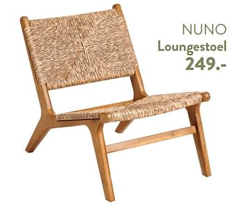 Promotions Nuno loungestoel - Produit maison - Casa - Valide de 29/02/2024 à 25/09/2024 chez Casa