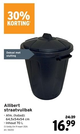 Promoties Allibert straatvuilbak - Allibert - Geldig van 06/03/2024 tot 12/03/2024 bij Gamma