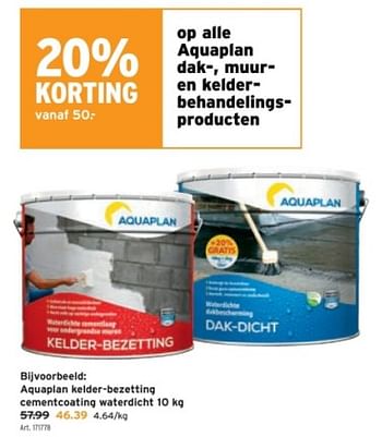 Promotions Aquaplan kelder-bezetting cementcoating waterdicht - Aquaplan - Valide de 06/03/2024 à 12/03/2024 chez Gamma