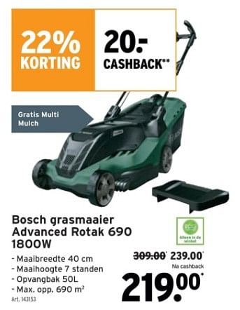 Promotions Bosch grasmaaier advanced rotak 690 - Bosch - Valide de 06/03/2024 à 12/03/2024 chez Gamma