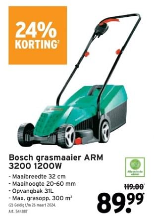 Promotions Bosch grasmaaier arm 3200 - Bosch - Valide de 06/03/2024 à 12/03/2024 chez Gamma