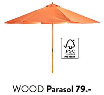 Promoties Wood parasol - Huismerk - Casa - Geldig van 29/02/2024 tot 25/09/2024 bij Casa