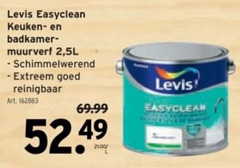 Promoties Levis easyclean keuken en badkamer muurverf - Levis - Geldig van 06/03/2024 tot 12/03/2024 bij Gamma