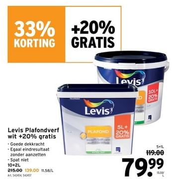 Promoties Levis plafondverf wit - Levis - Geldig van 06/03/2024 tot 12/03/2024 bij Gamma