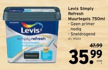 Promoties Levis simply refresh muurtegels - Levis - Geldig van 06/03/2024 tot 12/03/2024 bij Gamma