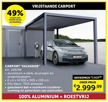 Promoties Carport salvador - Huismerk - Zelfbouwmarkt - Geldig van 05/03/2024 tot 31/03/2024 bij Zelfbouwmarkt