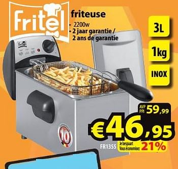 Promoties Fritel friteuse fr1355 - Fritel - Geldig van 13/03/2024 tot 20/03/2024 bij ElectroStock