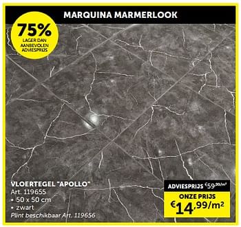 Promoties Marquina marmerlook vloertegel apollo - Huismerk - Zelfbouwmarkt - Geldig van 05/03/2024 tot 31/03/2024 bij Zelfbouwmarkt