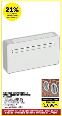 Monoblock warmtepomp airco koelen en verwarmen-Huismerk - Zelfbouwmarkt