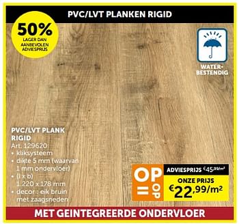 Promotions Pvc lvt plank rigid - Produit maison - Zelfbouwmarkt - Valide de 05/03/2024 à 31/03/2024 chez Zelfbouwmarkt