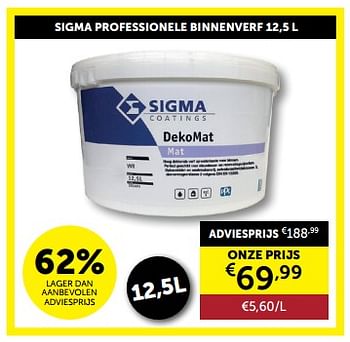 Promoties Sigma professionele binnenverf - Sigma - Geldig van 05/03/2024 tot 31/03/2024 bij Zelfbouwmarkt