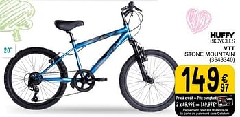 Promoties Huffy bicycles vtt stone mountain - Huffy Bicycles - Geldig van 05/03/2024 tot 24/09/2024 bij Cora