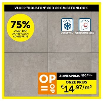 Promotions Vloer houston betonlook - Produit maison - Zelfbouwmarkt - Valide de 05/03/2024 à 31/03/2024 chez Zelfbouwmarkt