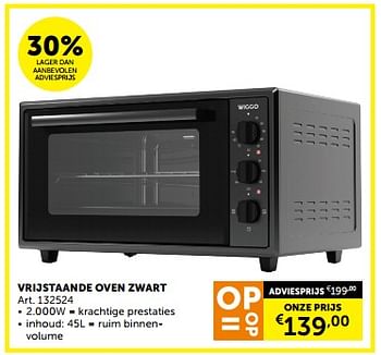 Promotions Wiggo vrijstaande oven zwart - Wiggo - Valide de 05/03/2024 à 31/03/2024 chez Zelfbouwmarkt
