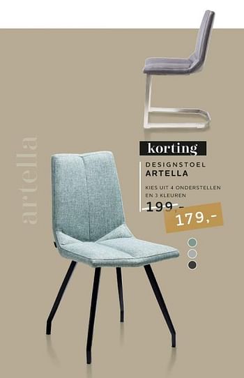 Promoties Designstoel artella - Huismerk - Xooon - Geldig van 29/02/2024 tot 20/03/2024 bij Xooon