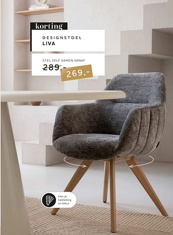 Promoties Designstoel liva - Huismerk - Xooon - Geldig van 29/02/2024 tot 20/03/2024 bij Xooon