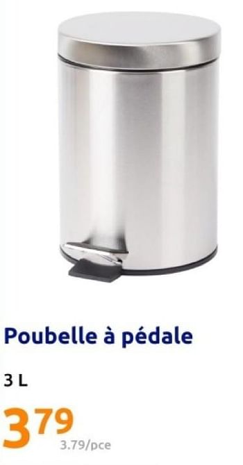 Promotions Poubelle a pédale - Produit Maison - Action - Valide de 06/03/2024 à 12/03/2024 chez Action