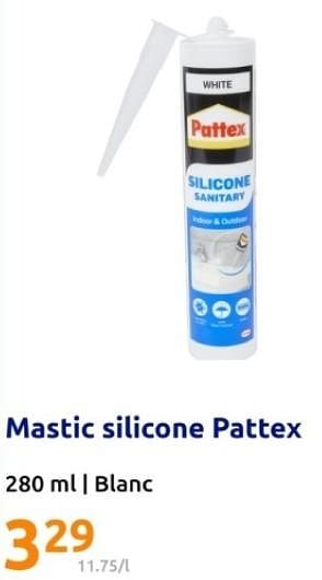 Promotions Mastic silicone pattex - Pattex - Valide de 06/03/2024 à 12/03/2024 chez Action