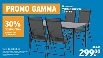 Promotions Salon de jardin bâle - Produit maison - Gamma - Valide de 06/03/2024 à 12/03/2024 chez Gamma