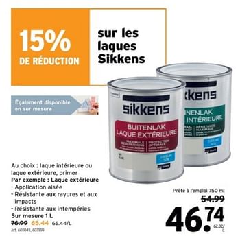 Promotions Sikkens laque extérieure - Sikkens - Valide de 06/03/2024 à 12/03/2024 chez Gamma