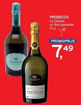 Promoties Prosecco la gioiosa ca divo spumante - Schuimwijnen - Geldig van 13/03/2024 tot 26/03/2024 bij Alvo