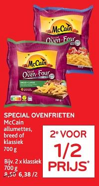 Promoties Special ovenfrieten mccain 2e voor 1-2 prijs - Mc Cain - Geldig van 13/03/2024 tot 26/03/2024 bij Alvo