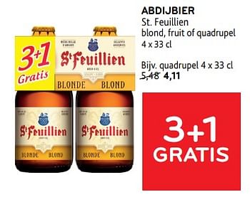 Promoties Abdijbier st. feuillien 3+1 gratis - St Feuillien - Geldig van 13/03/2024 tot 26/03/2024 bij Alvo