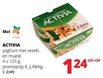 Promotions Activia yoghurt met vezels en muesli - Danone - Valide de 14/03/2024 à 27/03/2024 chez Spar (Colruytgroup)