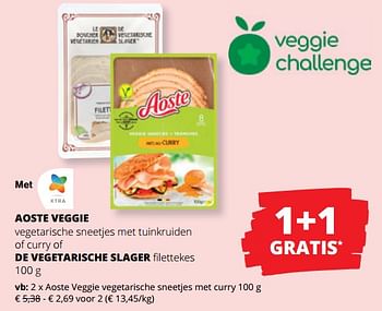 Promoties Aoste veggie vegetarische sneetjes met curry - Aoste - Geldig van 14/03/2024 tot 27/03/2024 bij Spar (Colruytgroup)