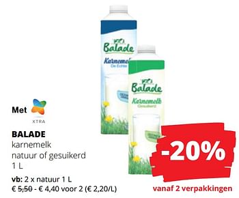 Promoties Balade karnemelk natuur of gesuikerd - Balade - Geldig van 14/03/2024 tot 27/03/2024 bij Spar (Colruytgroup)