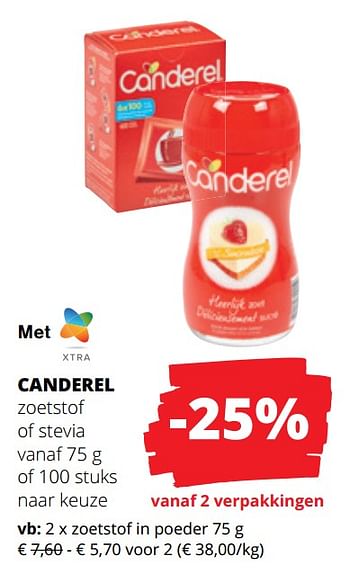 Promoties Canderel zoetstof of stevia - Canderel - Geldig van 14/03/2024 tot 27/03/2024 bij Spar (Colruytgroup)