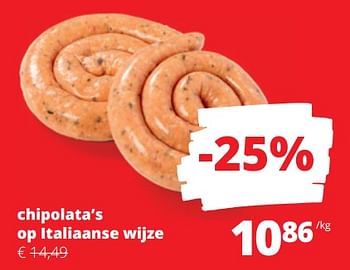 Promoties Chipolata’s op italiaanse wijze - Huismerk - Spar Retail - Geldig van 14/03/2024 tot 27/03/2024 bij Spar (Colruytgroup)