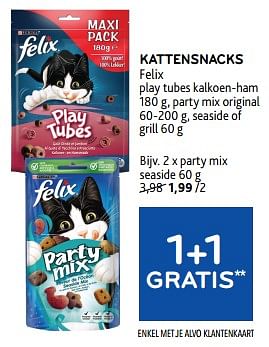 Promoties Kattensnacks felix 1+1 gratis - Purina - Geldig van 13/03/2024 tot 26/03/2024 bij Alvo