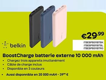 Promoties BoostCharge batterie externe 10 000 mAh - BELKIN - Geldig van 01/03/2024 tot 31/03/2024 bij Compudeals