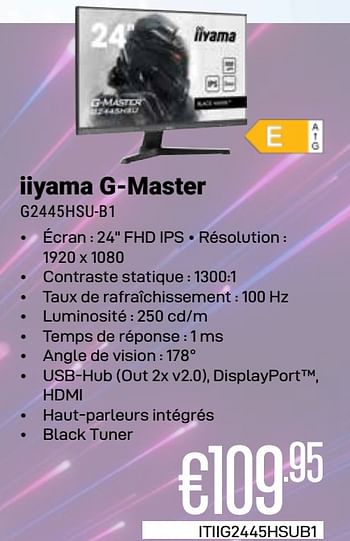 Promoties Iiyama g-master g2445hsu-b1 - Iiyama - Geldig van 01/03/2024 tot 31/03/2024 bij Compudeals