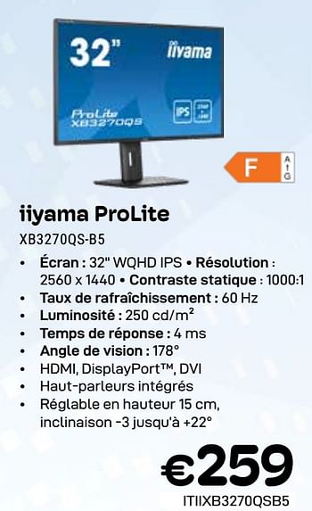 Promoties Iiyama prolite xb3270qs-b5 - Iiyama - Geldig van 01/03/2024 tot 31/03/2024 bij Compudeals