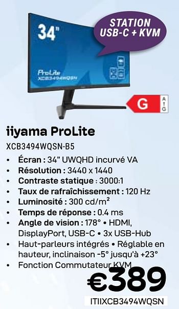 Promoties Iiyama prolite xcb3494wqsn-b5 - Iiyama - Geldig van 01/03/2024 tot 31/03/2024 bij Compudeals