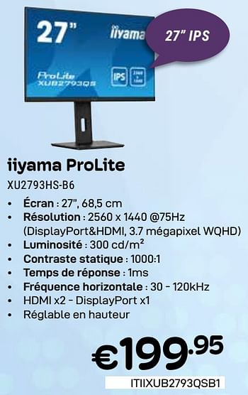 Promotions Iiyama prolite xu2793hs-b6 - Iiyama - Valide de 01/03/2024 à 31/03/2024 chez Compudeals