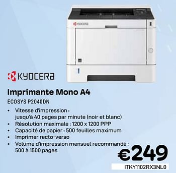 Promoties Kyocera Imprimante Mono A4 ecosys p2040dn - Kyocera - Geldig van 01/03/2024 tot 31/03/2024 bij Compudeals