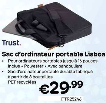Promoties Sac d’ordinateur portable Lisboa - Trust - Geldig van 01/03/2024 tot 31/03/2024 bij Compudeals