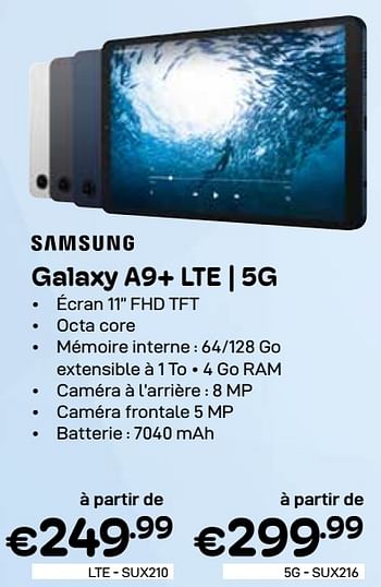 Promoties Samsung galaxy a9+ lte | 5g - Samsung - Geldig van 01/03/2024 tot 31/03/2024 bij Compudeals