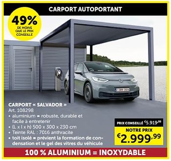 Promotions Carport salvador - Produit maison - Zelfbouwmarkt - Valide de 05/03/2024 à 31/03/2024 chez Zelfbouwmarkt