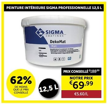 Promoties Peinture intérieure sigma professionnelle - Sigma - Geldig van 05/03/2024 tot 31/03/2024 bij Zelfbouwmarkt