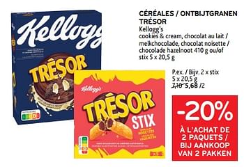 Promotions Céréales kellogg`s -20% à l’achat de 2 paquets - Kellogg's - Valide de 13/03/2024 à 26/03/2024 chez Alvo