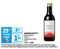 Igp pays d`oc pierre chanau merlot rouge, blanc, rosé-Rode wijnen