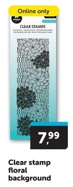 Promoties Clear stamp floral background - Huismerk - Boekenvoordeel - Geldig van 09/03/2024 tot 17/03/2024 bij BoekenVoordeel