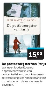 Promoties De postbezorgster van parijs - Huismerk - Boekenvoordeel - Geldig van 09/03/2024 tot 17/03/2024 bij BoekenVoordeel