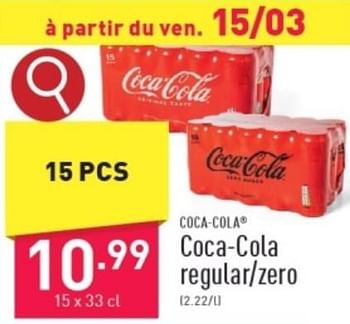 Promotions Coca cola regular-zero - Coca Cola - Valide de 11/03/2024 à 12/03/2024 chez Aldi